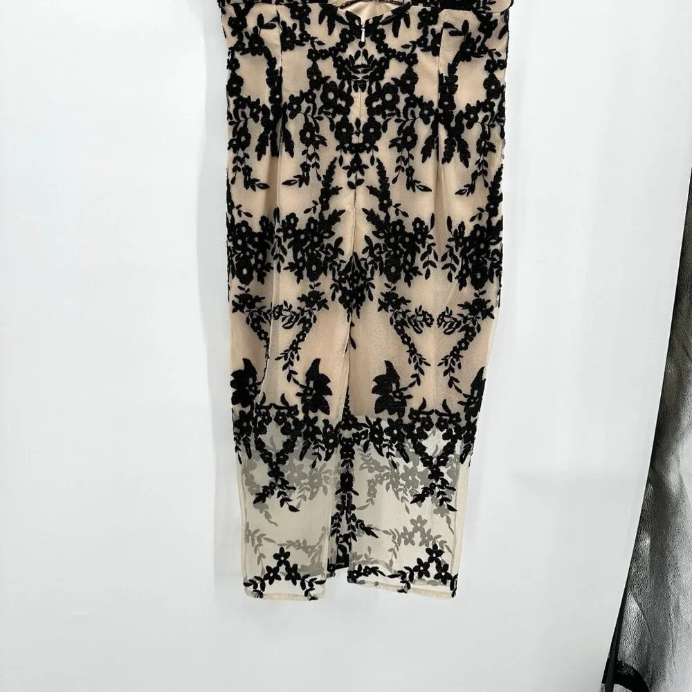 BARDOT dress sheer lace floral pencil wiggle party cocktail nude black SMALL - Picture 9 of 12